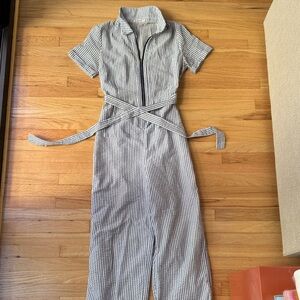 Striped Seersucker Jumpsuit